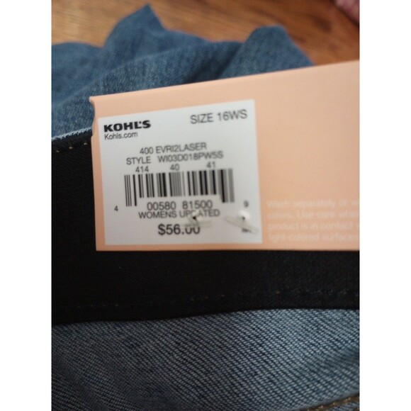 Evri Jeans Womens 16WS Blue Denim Midrise Bootcut Stretch Plus Size 16 Short NWT - Picture 4 of 5